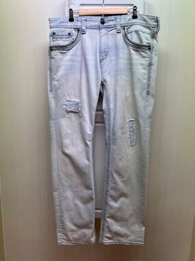 Affliction Men's Light Wash Straight Jeans